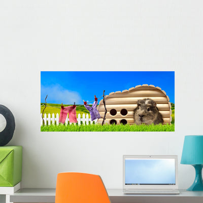 Funny Guinea Pig His Wall Decal shown on a wall