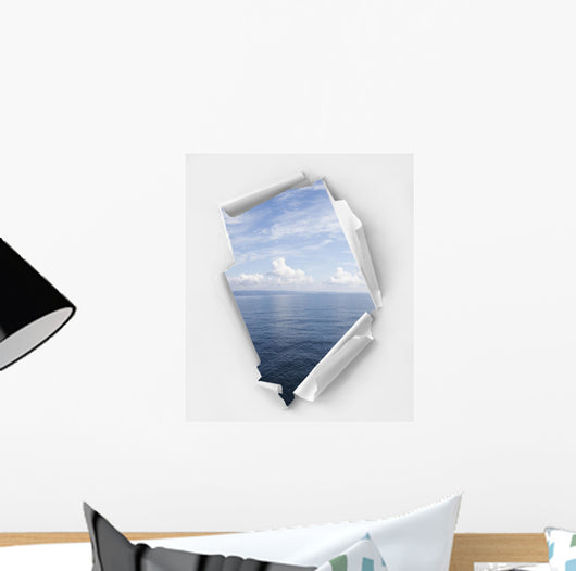 Hole Paper With Seascape Wall Decal