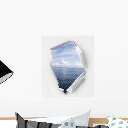 Hole Paper With Seascape Wall Decal
