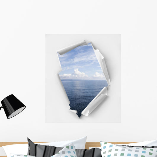 Hole Paper With Seascape Wall Decal