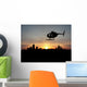 Helicopter 3D Over Night Wall Decal
