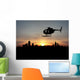 Helicopter 3D Over Night Wall Decal