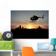 Helicopter 3D Over Night Wall Decal
