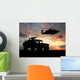 Silhouette Truck Over Sunset Wall Decal