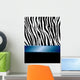 Zebra Stripes Blue Filigree Wall Decal