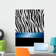 Zebra Stripes Blue Filigree Wall Decal