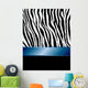 Zebra Stripes Blue Filigree Wall Decal