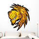 Smiling Cartoon Lion Mascot Wall Decal