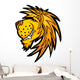 Smiling Cartoon Lion Mascot Wall Decal