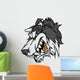Snarling Cartoon Husky Dog Wall Decal
