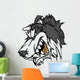 Snarling Cartoon Husky Dog Wall Decal