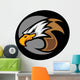 Eagle Mascot Head with Black Background Vector Wall Decal