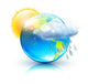 Sun and Rain Weather Icon Wall Decal