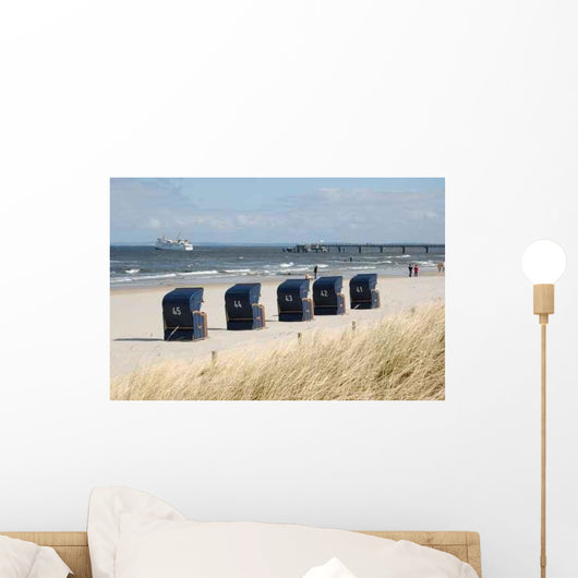 F Nf Blaue Strandkorbe Wall Decal