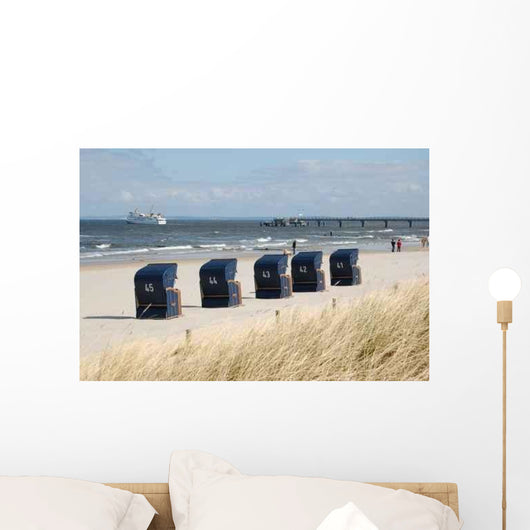 F Nf Blaue Strandkorbe Wall Decal