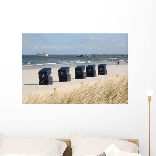 F Nf Blaue Strandkorbe Wall Decal