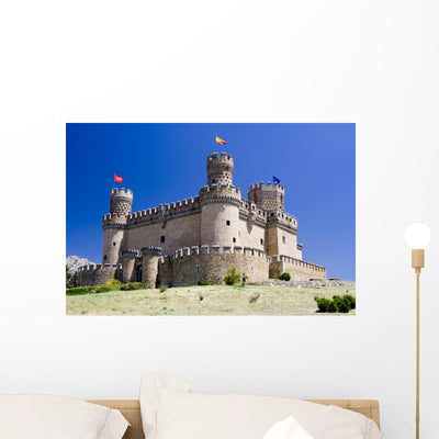 Medieval Spanish Castle Wall Decal shown on a wall