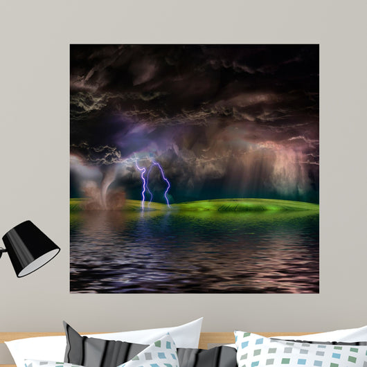 Flooded Stormy Landscape Wall Decal
