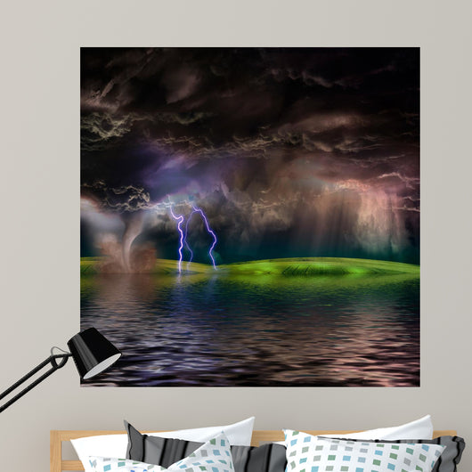 Flooded Stormy Landscape Wall Decal