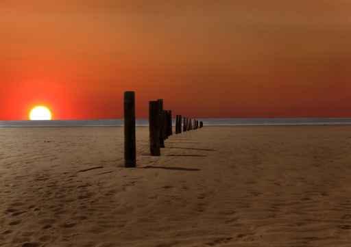 Beach Sunset With Post Wall Decal