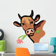 Happy Cow Portrait Multicolored Wall Decal