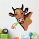 Happy Cow Portrait Multicolored Wall Decal
