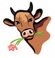 Happy Cow Portrait Multicolored Wall Decal