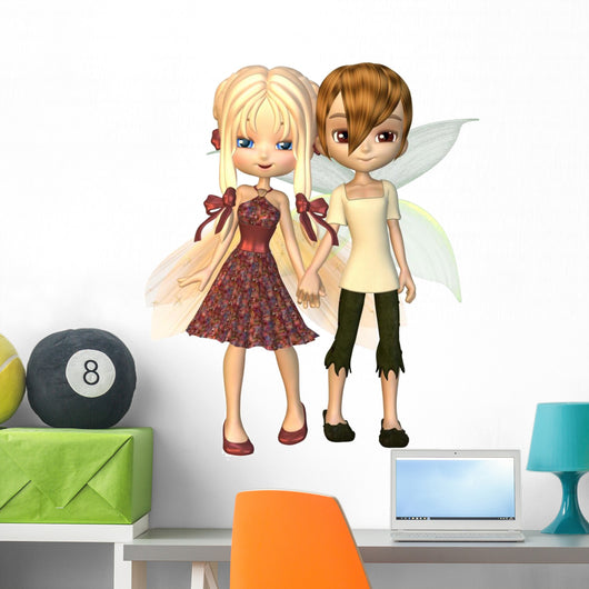 Cute CG Fairy Friends 2 Wall Decal