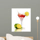 Red Martini Cocktail With Limes Wall Decal