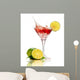 Red Martini Cocktail With Limes Wall Decal