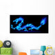 Blue Fire Dragon Wall Decal