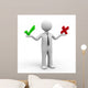 3D Male Against Wall Decal