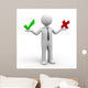 3D Male Against Wall Decal