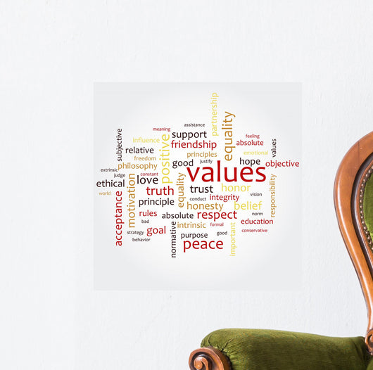 Values Word Cloud Wall Decal