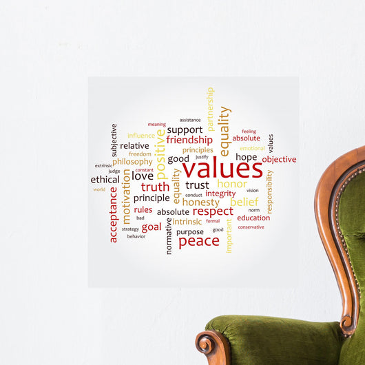 Values Word Cloud Wall Decal