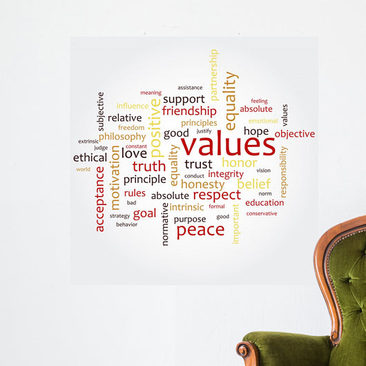Values Word Cloud Wall Decal