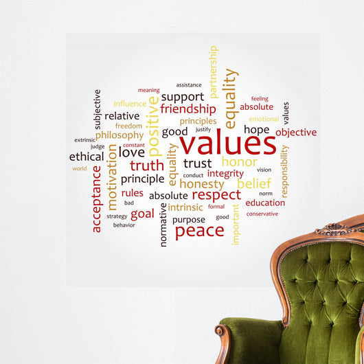 Values Word Cloud Wall Decal