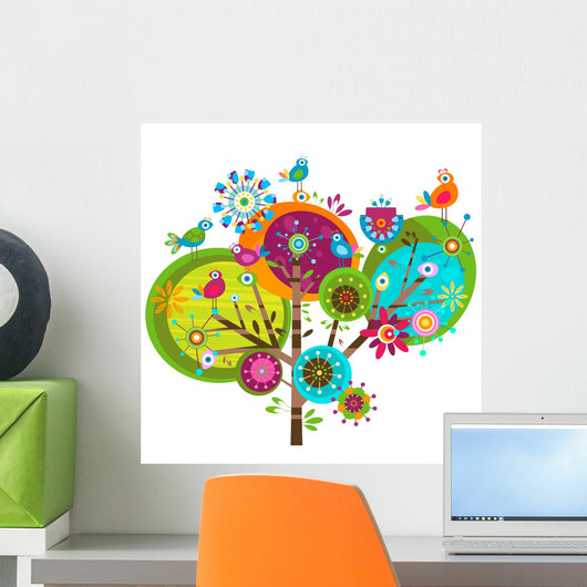 Whimsy Flowers Wall Decal