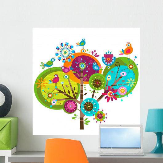 Whimsy Flowers Wall Decal