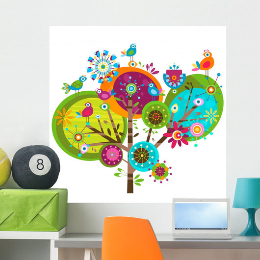 Whimsy Flowers Wall Decal