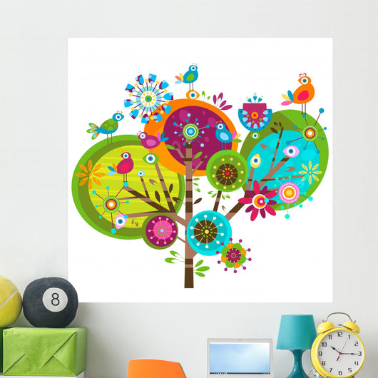 Whimsy Flowers Wall Decal
