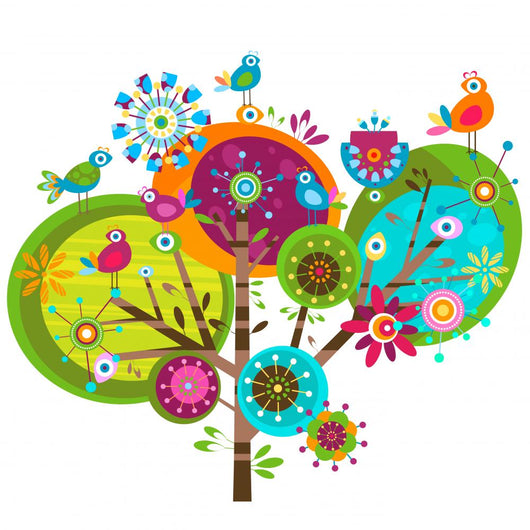 Whimsy Flowers Wall Decal