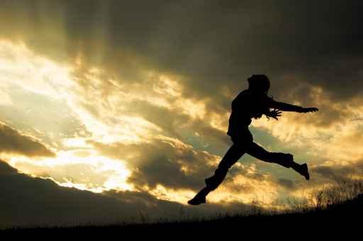 Jumping Girl Sunset Wall Decal