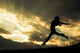 Jumping Girl Sunset Wall Decal