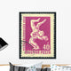Wrestling Postage Stamp Wall Decal