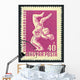 Wrestling Postage Stamp Wall Decal