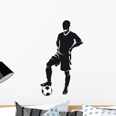 Ector Football Soccer Wall Decal shown on a wall