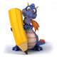 CG Dragon with Pencil Wall Decal