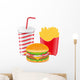 Cheeseburger, Fries, And Drink Wall Decal