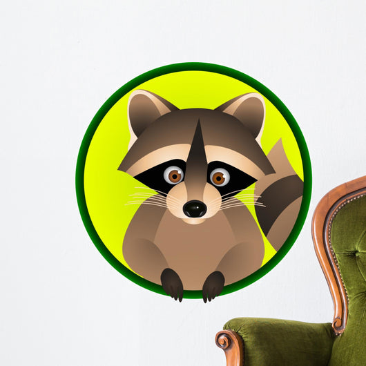 Racoon Cartoon Wall Decal